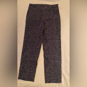 Counterparts purple paisley ankle pants - stretchy waist - Sz 10